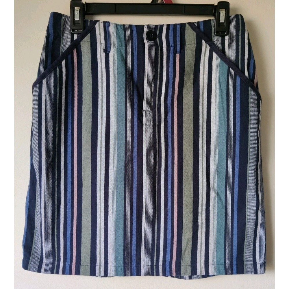Christopher & Banks Striped Skirt Skort Multi-color Vertical Stripe Pockets Sz 4